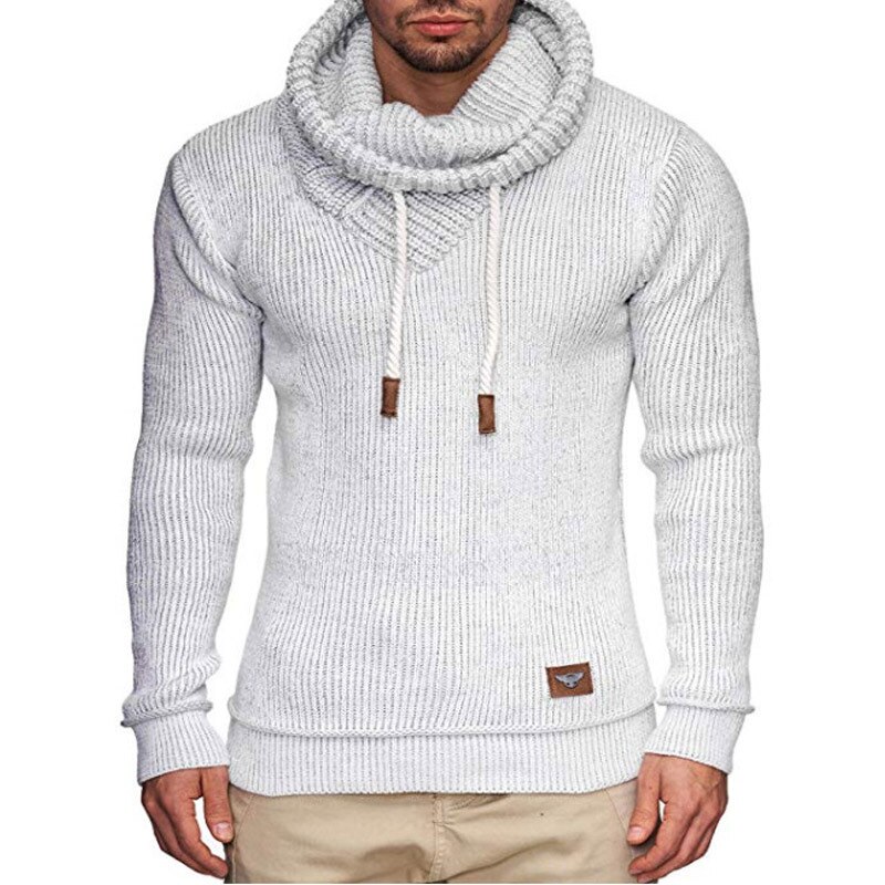 남성 자켓 자카드 긴팔 니트 스웨터 파일 칼라 따뜻한 패션 솔리드 올 매치 빅 사이즈 세련된 스웨터 남성용